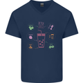 Detox Juice Hangover Cure Healthy Mens V-Neck Cotton T-Shirt Navy Blue