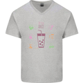 Detox Juice Hangover Cure Healthy Mens V-Neck Cotton T-Shirt Sports Grey