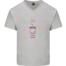 Detox Juice Hangover Cure Healthy Mens V-Neck Cotton T-Shirt Sports Grey
