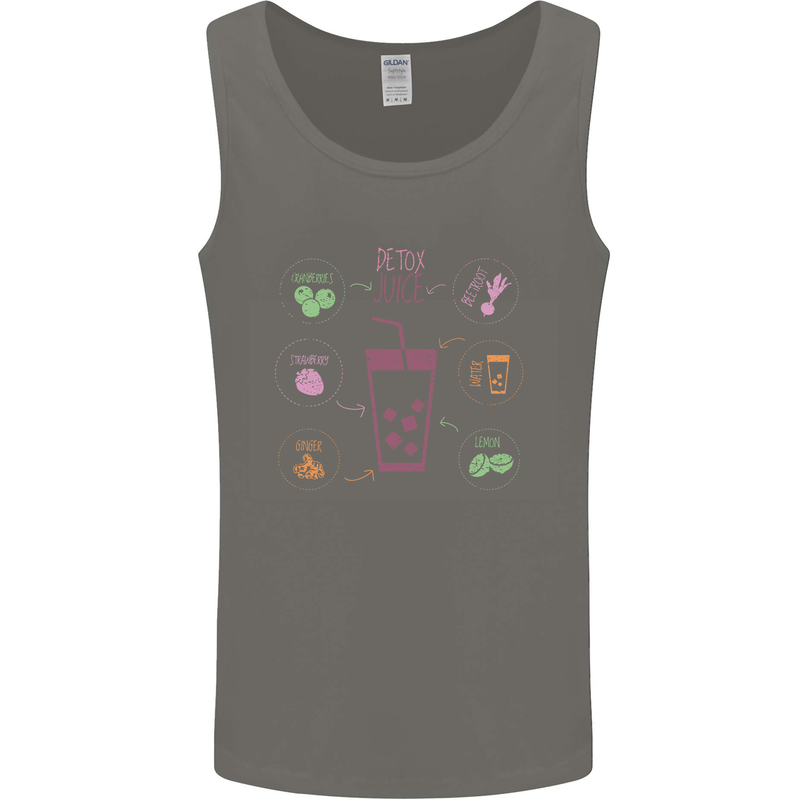Detox Juice Hangover Cure Healthy Mens Vest Tank Top Charcoal