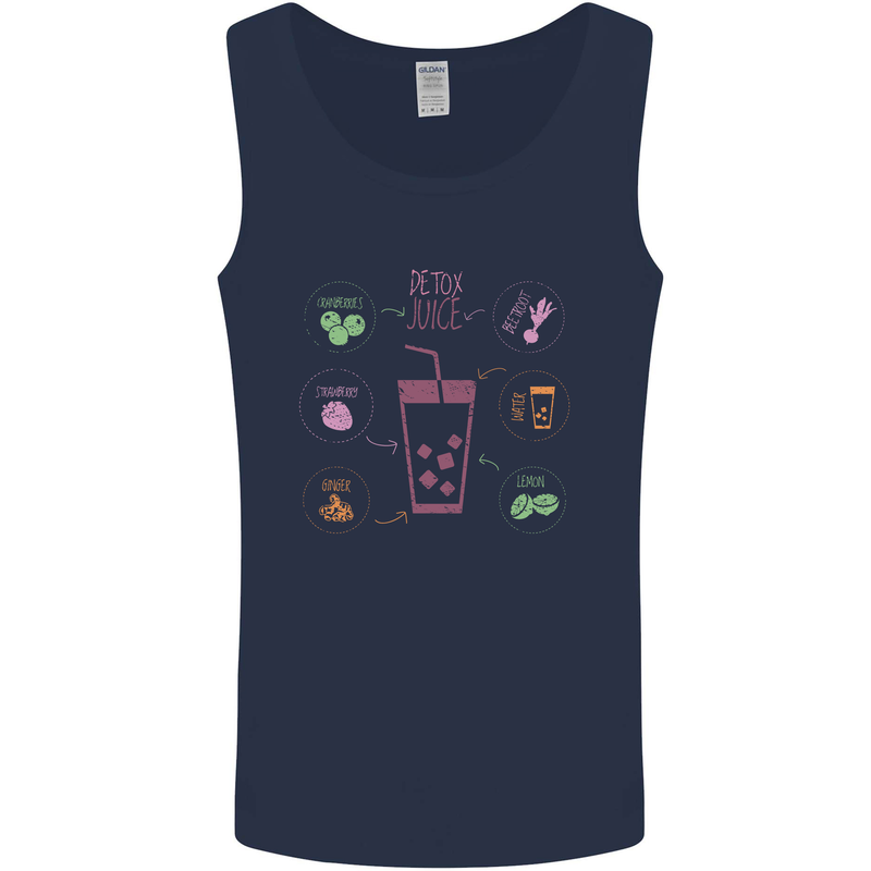 Detox Juice Hangover Cure Healthy Mens Vest Tank Top Navy Blue
