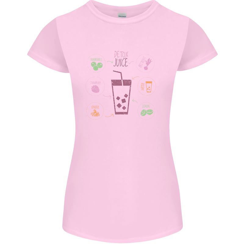 Detox Juice Hangover Cure Healthy Womens Petite Cut T-Shirt Light Pink