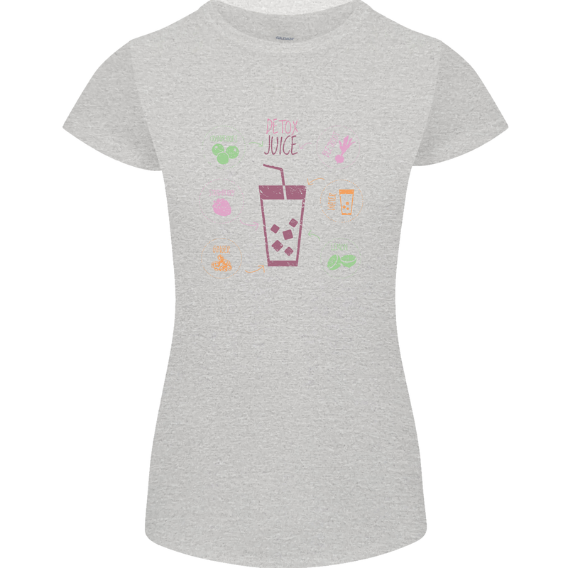Detox Juice Hangover Cure Healthy Womens Petite Cut T-Shirt Sports Grey