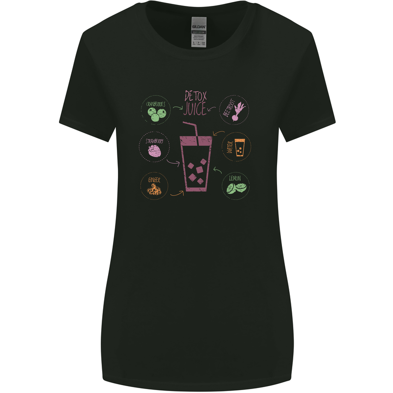 Detox Juice Hangover Cure Healthy Womens Wider Cut T-Shirt Black
