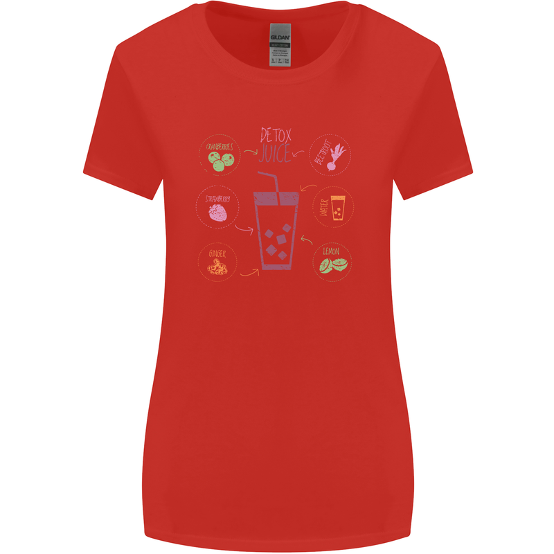 Detox Juice Hangover Cure Healthy Womens Wider Cut T-Shirt Red