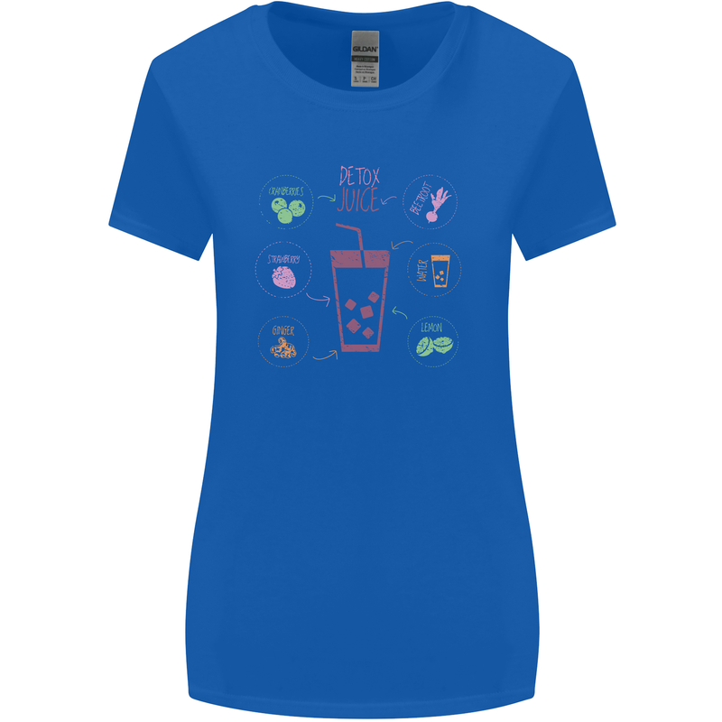 Detox Juice Hangover Cure Healthy Womens Wider Cut T-Shirt Royal Blue