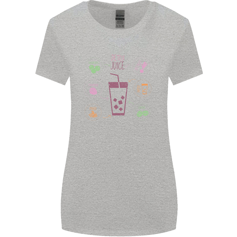 Detox Juice Hangover Cure Healthy Womens Wider Cut T-Shirt Sports Grey