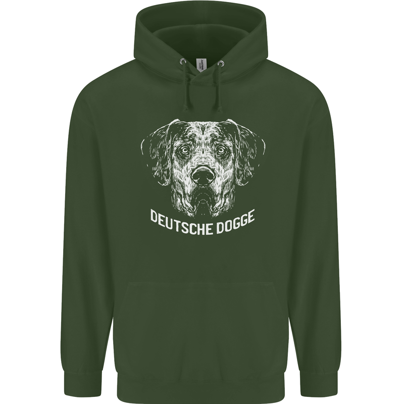 Deutsche Dogge Great Dane Dog Childrens Kids Hoodie Forest Green