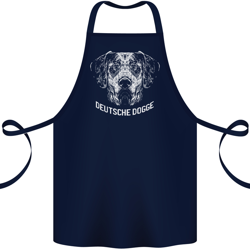 Deutsche Dogge Great Dane Dog Cotton Apron 100% Organic Navy Blue