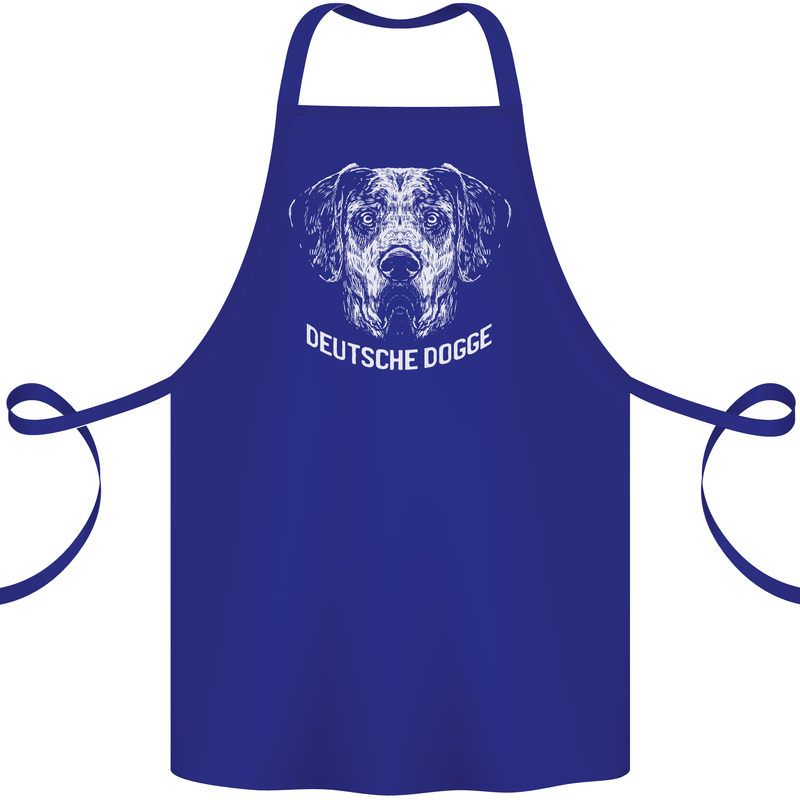 Deutsche Dogge Great Dane Dog Cotton Apron 100% Organic Royal Blue
