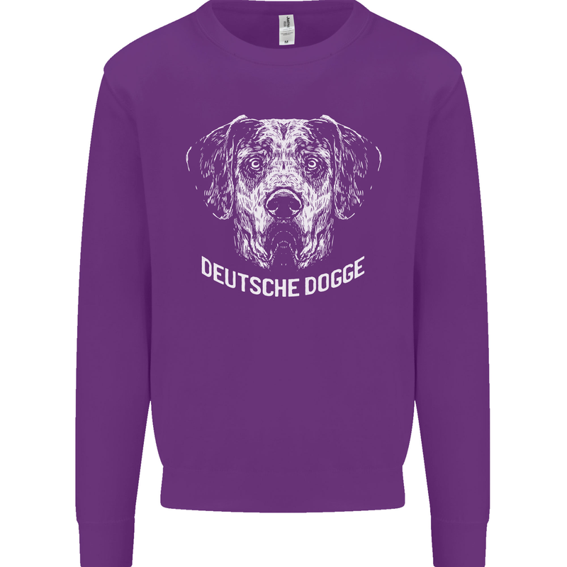 Deutsche Dogge Great Dane Dog Kids Sweatshirt Jumper Purple
