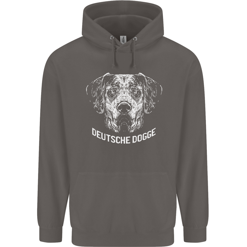 Deutsche Dogge Great Dane Dog Mens 80% Cotton Hoodie Charcoal
