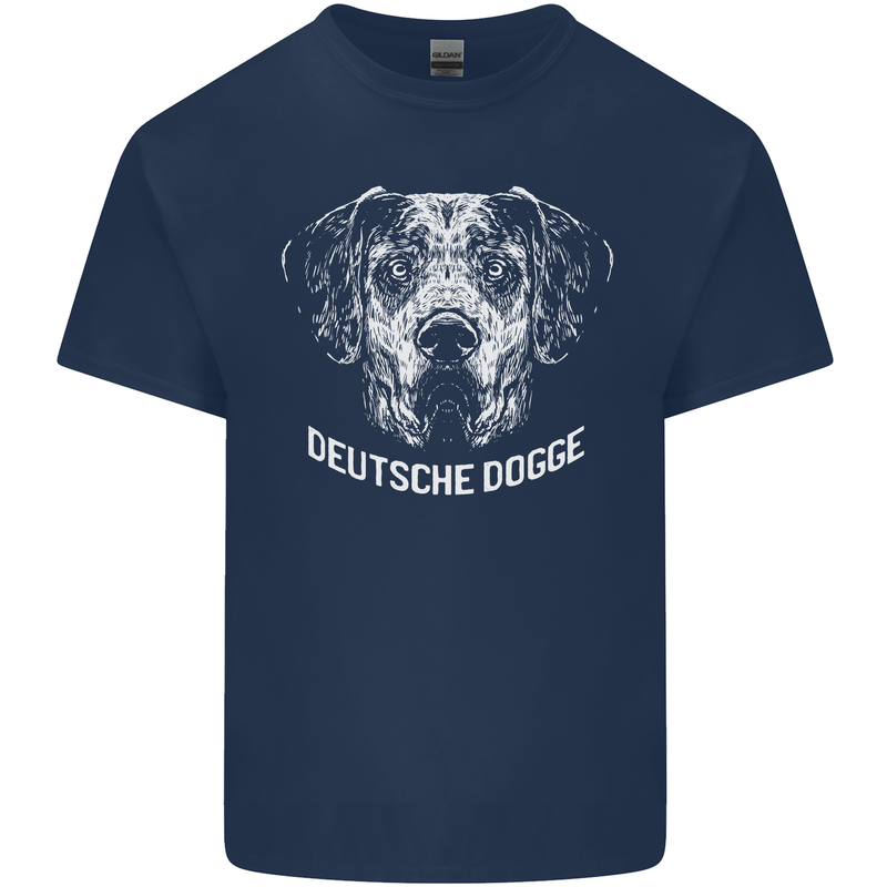 Deutsche Dogge Great Dane Dog Mens Cotton T-Shirt Tee Top Navy Blue