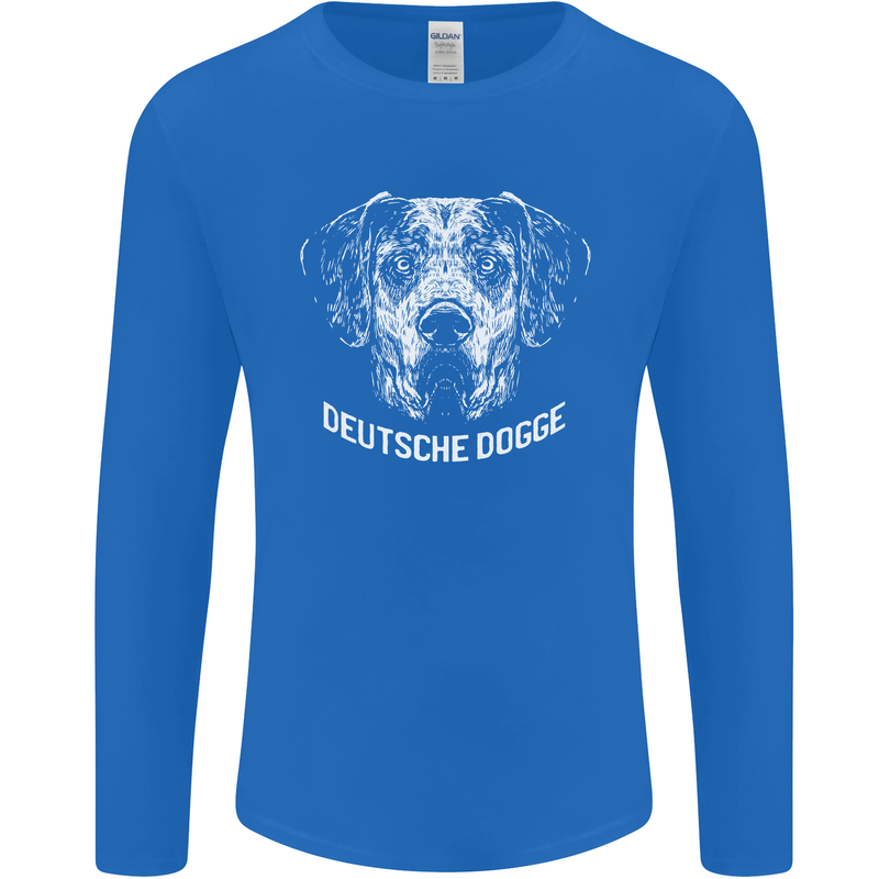 Deutsche Dogge Great Dane Dog Mens Long Sleeve T-Shirt Royal Blue