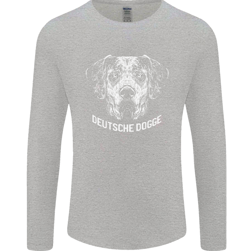 Deutsche Dogge Great Dane Dog Mens Long Sleeve T-Shirt Sports Grey
