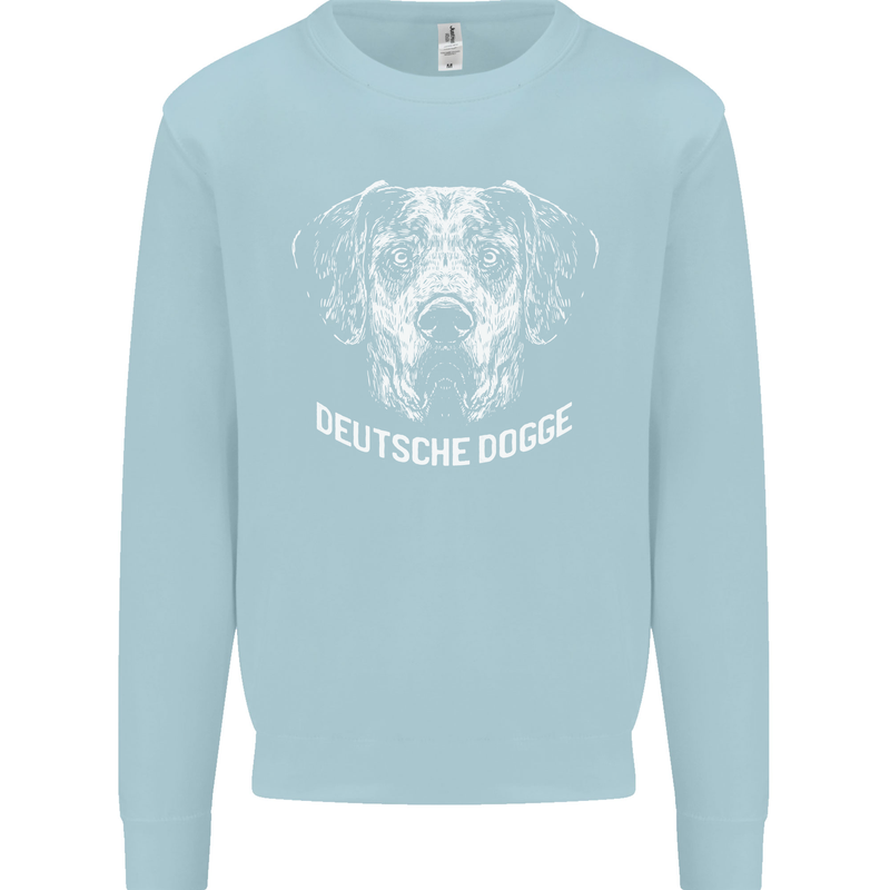 Deutsche Dogge Great Dane Dog Mens Sweatshirt Jumper Light Blue
