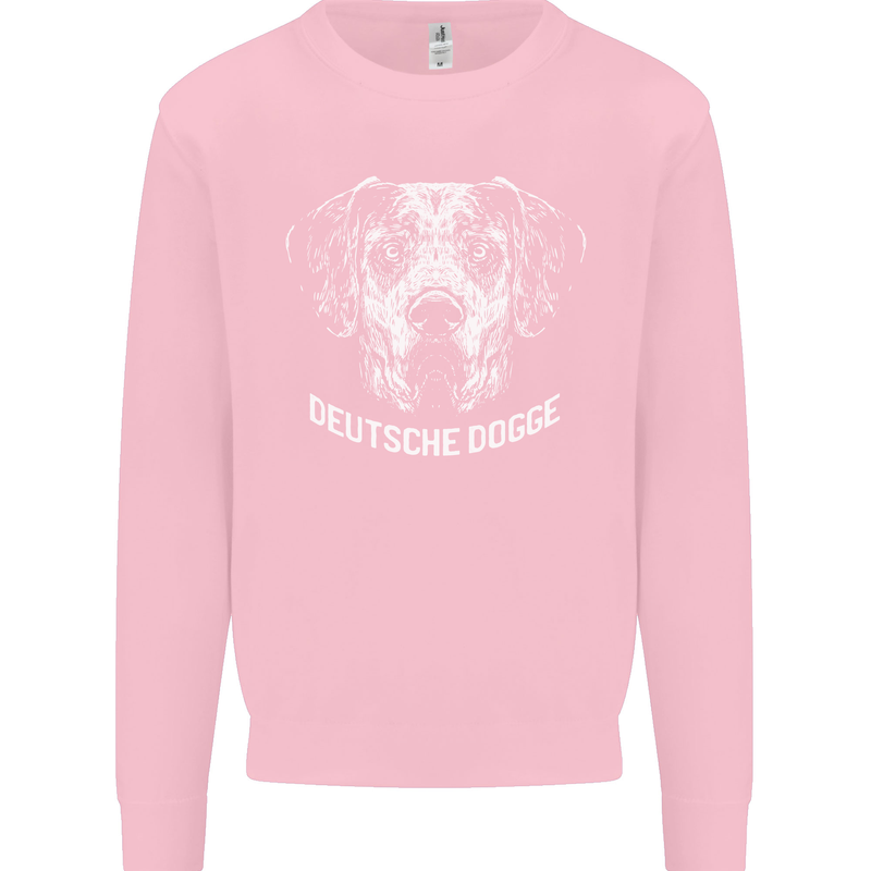 Deutsche Dogge Great Dane Dog Mens Sweatshirt Jumper Light Pink