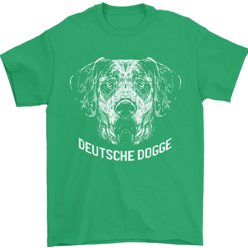 Deutsche Dogge Great Dane Dog Mens T-Shirt 100% Cotton Irish Green