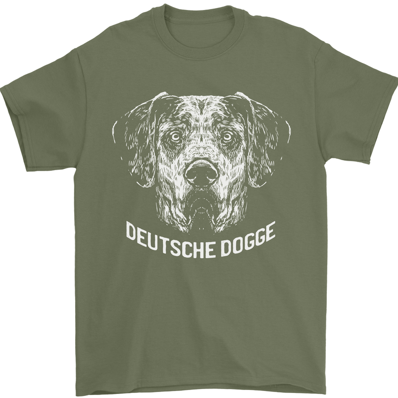 Deutsche Dogge Great Dane Dog Mens T-Shirt 100% Cotton Military Green
