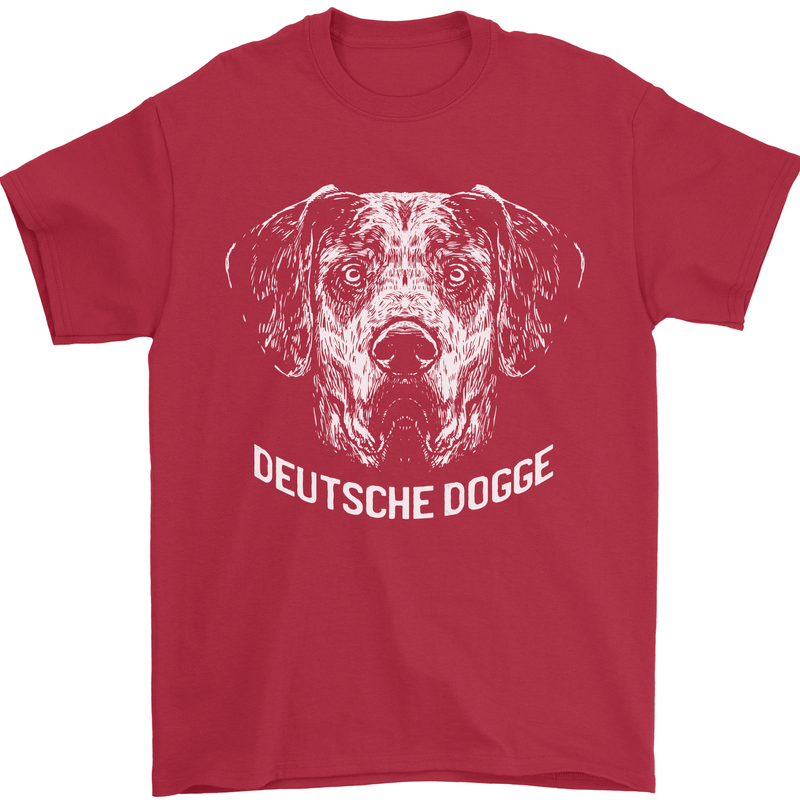 Deutsche Dogge Great Dane Dog Mens T-Shirt 100% Cotton Red