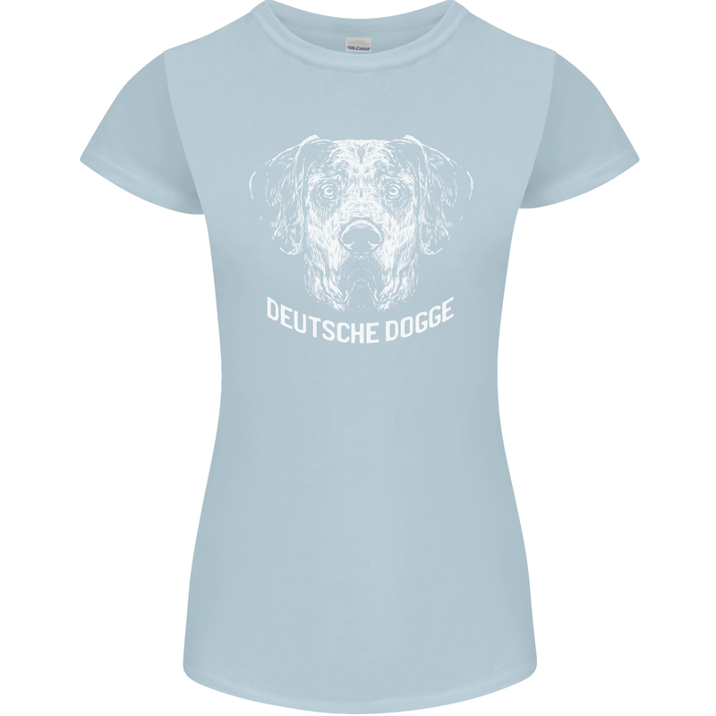 Deutsche Dogge Great Dane Dog Womens Petite Cut T-Shirt Light Blue