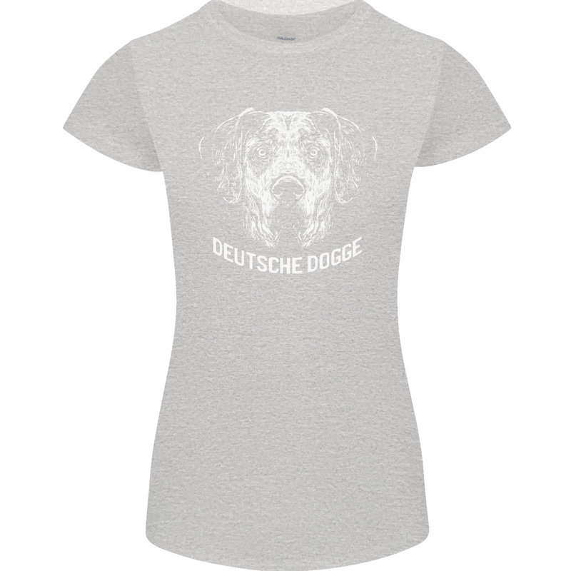 Deutsche Dogge Great Dane Dog Womens Petite Cut T-Shirt Sports Grey
