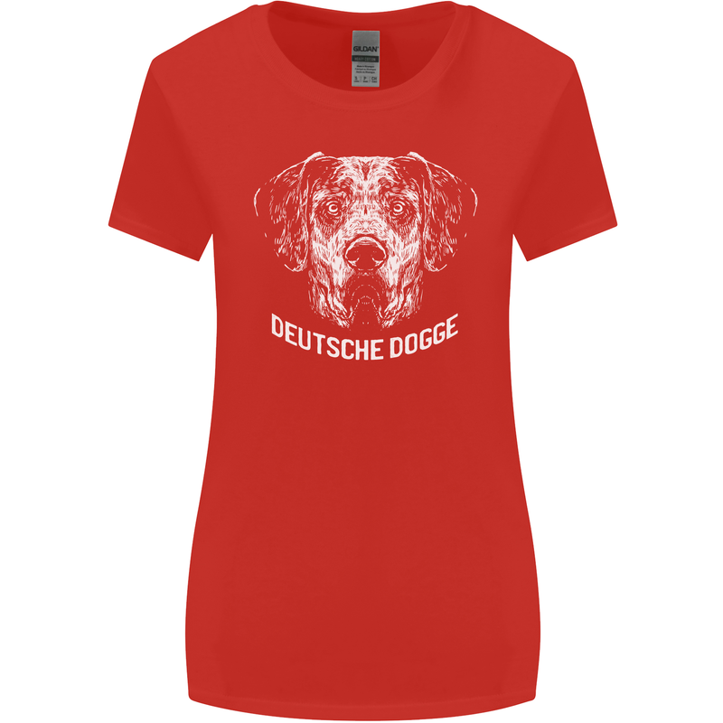 Deutsche Dogge Great Dane Dog Womens Wider Cut T-Shirt Red