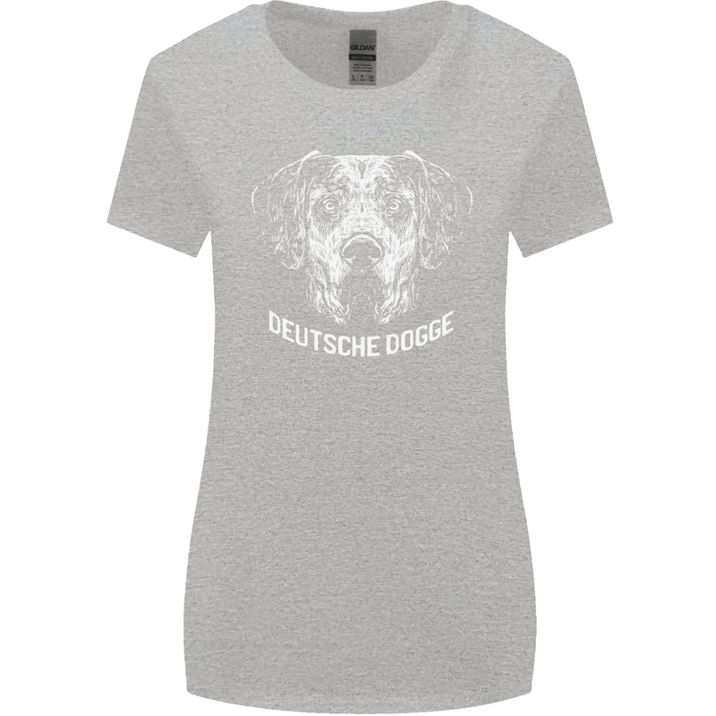 Deutsche Dogge Great Dane Dog Womens Wider Cut T-Shirt Sports Grey