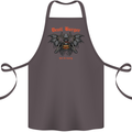 Devil Burger Demon Satan Grim Reaper BBQ Cotton Apron 100% Organic Dark Grey