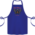 Devil Burger Demon Satan Grim Reaper BBQ Cotton Apron 100% Organic Royal Blue