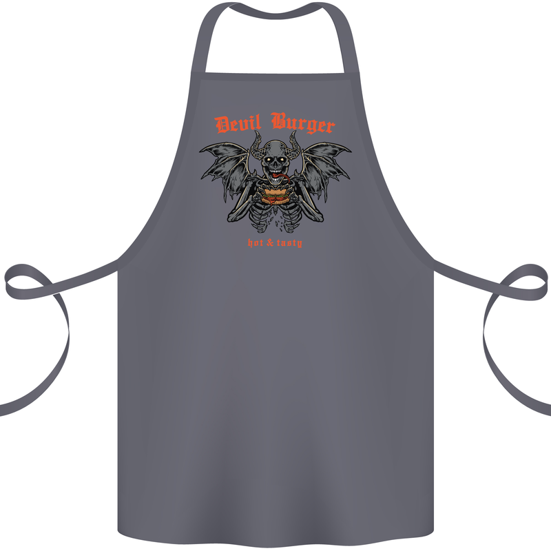 Devil Burger Demon Satan Grim Reaper BBQ Cotton Apron 100% Organic Steel