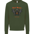 Devil Burger Demon Satan Grim Reaper BBQ Kids Sweatshirt Jumper Forest Green