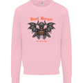 Devil Burger Demon Satan Grim Reaper BBQ Kids Sweatshirt Jumper Light Pink