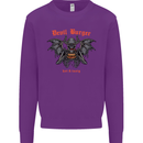 Devil Burger Demon Satan Grim Reaper BBQ Kids Sweatshirt Jumper Purple