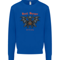 Devil Burger Demon Satan Grim Reaper BBQ Kids Sweatshirt Jumper Royal Blue