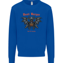 Devil Burger Demon Satan Grim Reaper BBQ Kids Sweatshirt Jumper Royal Blue