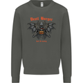 Devil Burger Demon Satan Grim Reaper BBQ Kids Sweatshirt Jumper Storm Grey