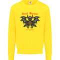 Devil Burger Demon Satan Grim Reaper BBQ Kids Sweatshirt Jumper Yellow