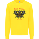 Devil Burger Demon Satan Grim Reaper BBQ Kids Sweatshirt Jumper Yellow