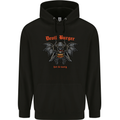 Devil Burger Demon Satan Grim Reaper BBQ Mens 80% Cotton Hoodie Black