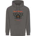 Devil Burger Demon Satan Grim Reaper BBQ Mens 80% Cotton Hoodie Charcoal