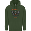 Devil Burger Demon Satan Grim Reaper BBQ Mens 80% Cotton Hoodie Forest Green