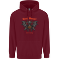 Devil Burger Demon Satan Grim Reaper BBQ Mens 80% Cotton Hoodie Maroon