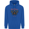 Devil Burger Demon Satan Grim Reaper BBQ Mens 80% Cotton Hoodie Royal Blue