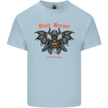 Devil Burger Demon Satan Grim Reaper BBQ Mens Cotton T-Shirt Tee Top Light Blue