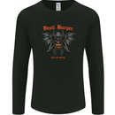 Devil Burger Demon Satan Grim Reaper BBQ Mens Long Sleeve T-Shirt Black