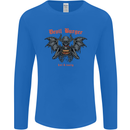 Devil Burger Demon Satan Grim Reaper BBQ Mens Long Sleeve T-Shirt Royal Blue