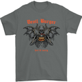 Devil Burger Demon Satan Grim Reaper BBQ Mens T-Shirt Cotton Gildan Charcoal