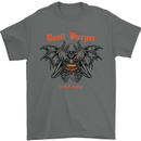 Devil Burger Demon Satan Grim Reaper BBQ Mens T-Shirt Cotton Gildan Charcoal
