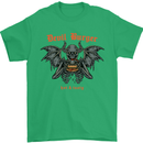 Devil Burger Demon Satan Grim Reaper BBQ Mens T-Shirt Cotton Gildan Irish Green